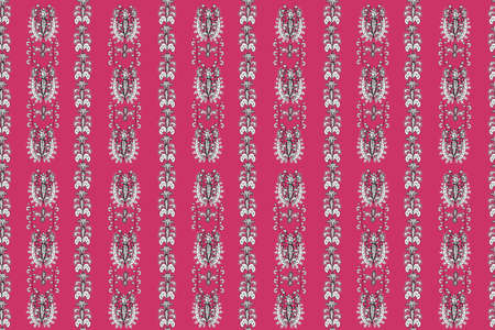 Seamless pattern with interesting doodles on colorfil background. Pano.の写真素材