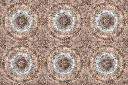 Pattern with interesting doodles on colorfil background. Pano. Raster illustration.の写真素材