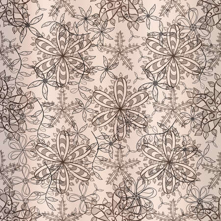 pattern with floral elements and interesting doodlesの写真素材