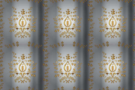 seamless pattern with golden vintage golden elementsの写真素材