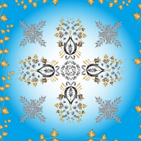 Seamless pattern with interesting doodles on colorfil background. Raster illustration.の写真素材