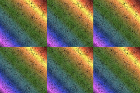 pattern with interesting doodles on colorfil background. Pano. Raster illustration.の写真素材