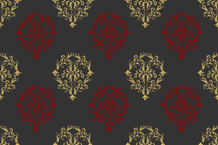 Seamless pattern with interesting doodles on colorfil background. Pano. Raster illustration.の写真素材