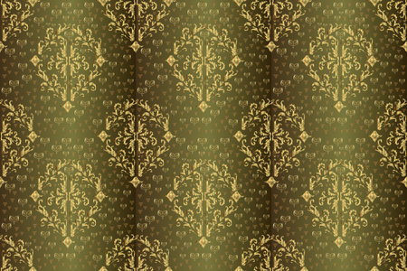 Seamless pattern with interesting doodles on colorfil background. Pano. Raster illustration.の写真素材