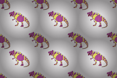 pattern with interesting doodles on colorfil background. Pano. Raster illustration.の写真素材