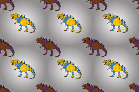 pattern with interesting doodles on colorfil background. Pano. Raster illustration.の写真素材