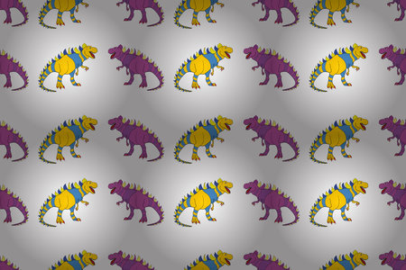 pattern with interesting doodles on colorfil background. Pano. Raster illustration.の写真素材