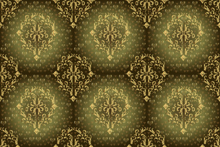 Seamless pattern with interesting doodles on colorfil background. Pano. Raster illustration.の写真素材