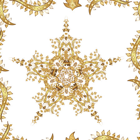 Seamless pattern with interesting doodles on white background. Vintage. Frame.の写真素材