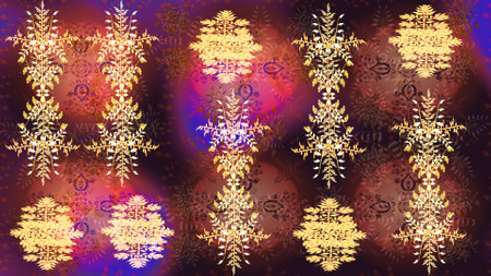 Sketch Floral Pattern in Raster illustration. Flat Flower Elements Design. Color Spring Theme sketch pattern Background. Flowers on brown, purple and yellow colors.の写真素材