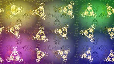 Raster snowflakes pattern. Raster illustration. Raster cute snowflakes on colorful background.の写真素材