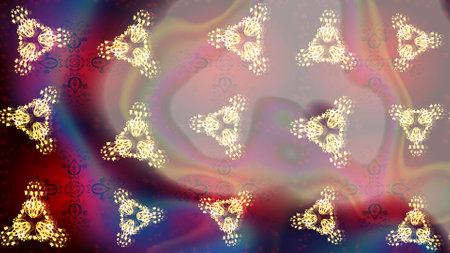 Decorative christmas background with bokeh neutral, beige and pinks and snowflakes. Raster illustration.の写真素材