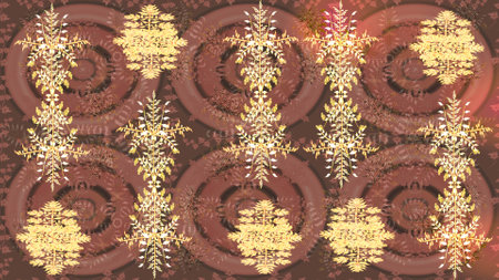 Isolated of raster brown, beige and yellow snowflake. Fine winter ornament. Colorful snowflakes Raster illustration.の写真素材
