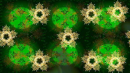 Ethnic of Lace Snowflakes. Raster illustration. Stylized Flowers. Decorative Texture Background of Mandalas. Design for Fabric or Wallpaper. Lacy Fashion Print for Textile. Folk Style.の写真素材