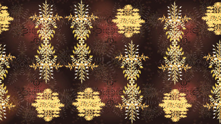 Elegance sketch pattern with ethnic flowers on brown, purple and yellow colors. Raster Floral Illustration in cute textile.の写真素材