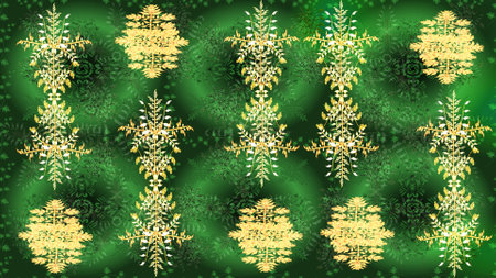 Christmas snowflake of decoration on snow. Christmas festive background. Raster illustration.の写真素材