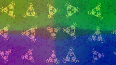Raster illustration. Christmas pattern with snowflakes abstract background. Holiday design for Christmas and New Year fashion prints. Golden snowflakes.の写真素材