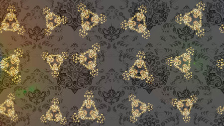 Christmas doodle pattern with snowflakes, raster background. Raster illustration.の写真素材
