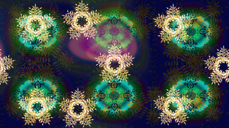 Pattern with snowflakes.raster christmas abstract colorful background with falling snowflake. Raster illustration.の写真素材