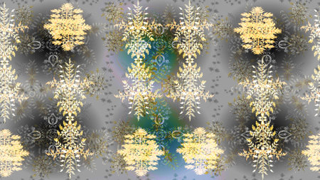 Raster illustration. Christmas doodle pattern with snowflakes, raster background.の写真素材