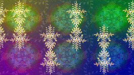 Snowflake icon, isolated. Flat design. Raster illustration. Raster winter snowflakes on colorful background. Raster snowflake icon.の写真素材