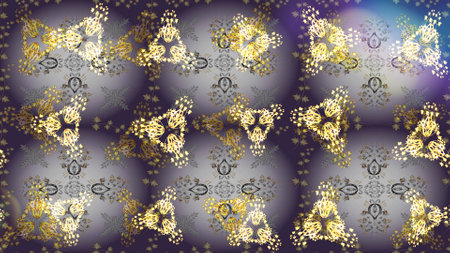 Christmas pattern with snowflakes abstract background. Gray, violet and neutral snowflakes. Holiday design for Christmas and New Year fashion prints. Raster illustration.の写真素材