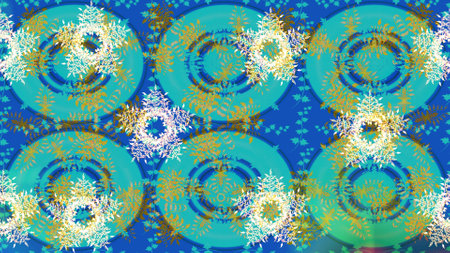 Flat design with abstract snowflakes isolated on background. Snowflake ornamental pattern. Snowflakes background. Snowflakes pattern. Raster illustration.の写真素材