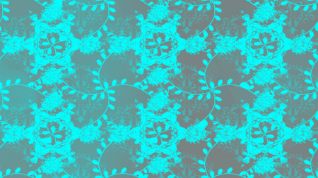 Collection of hand drawn flowers and plants. Raster illustration. In sketch style blue, neutral and gray colors. Seamless floral pattern with cute doodles flowers. Raster illustration.の写真素材