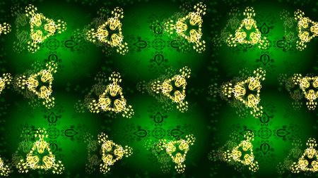 Raster illustration. Snowflake Icon. Raster illustration. Snowflake isolated on green, blue and gray...