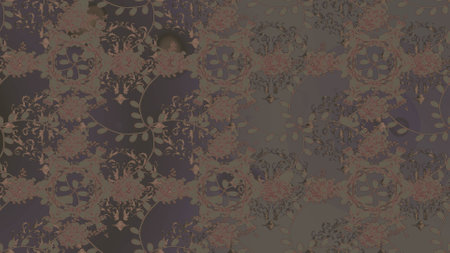 Cute Floral pattern in the small flower. Flowers on brown, gray and green colors.の写真素材