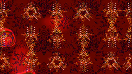 Snowflakes design. Trendy stylized snowflakes and elements Memphis cards. Retro style texture, pattern winter elements. Modern design poster, cover, card design in red, black and brown colors.の写真素材