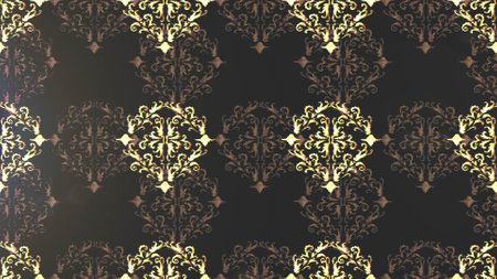 Oriental raster classic gray, brown and beige and golden pattern. Seamless abstract background. Raster illustration.の写真素材
