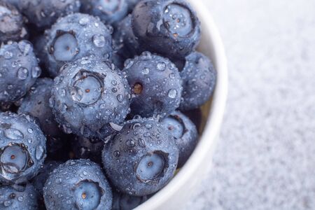Fresh ripe blueberries with drops of dew. Berry background. Macro photo - Imageの写真素材