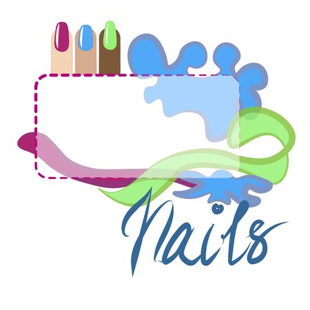 Design nails frame and inscription pattern bannerのイラスト素材