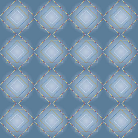 Vintage Ornate seamless retro Art Deco Blue and light Blue pattern