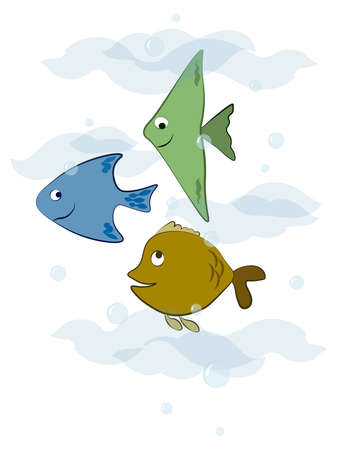 Funny fish poster for children s room, printing on T-shirtsのイラスト素材