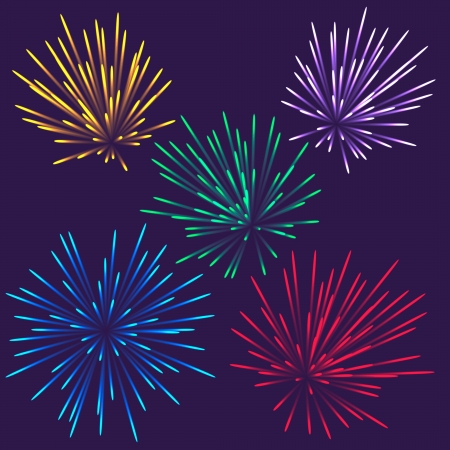 colorful vector fireworksのイラスト素材