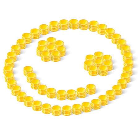 smiley stacks of coinsのイラスト素材