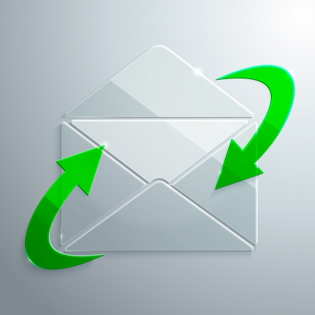 Vector Illustration of Open Envelope with Arrows made of Glassのイラスト素材