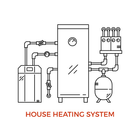 House Heating Vector Illustrationのイラスト素材