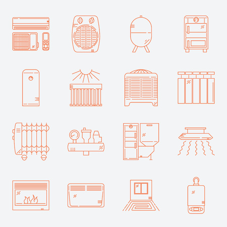 House Heating Icon Setのイラスト素材