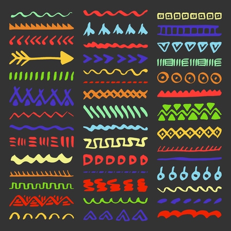 Borders Collection in Ethnic Styleのイラスト素材