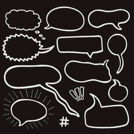 Set of Sketched Speech Bubblesのイラスト素材