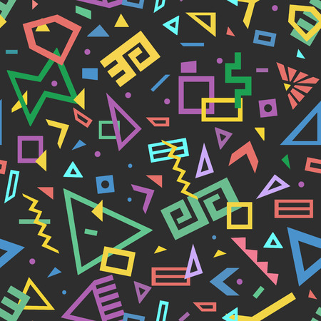 Memphis Style Vector Seamless Patternのイラスト素材
