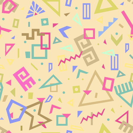 Memphis Style Vector Seamless Patternのイラスト素材