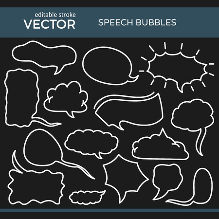 Sketched Speech Bubbles with Editable Strokeのイラスト素材