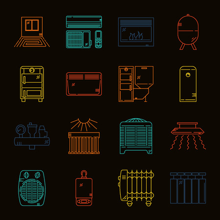 House Heating Icon Setのイラスト素材