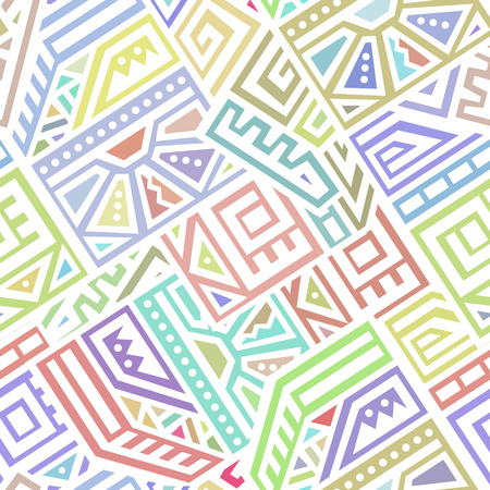 Seamless Vector Texture in Ethnic Style. Geometric endless ornament perfect for fabric, textile, t-shirt, business card and greeting card design.のイラスト素材