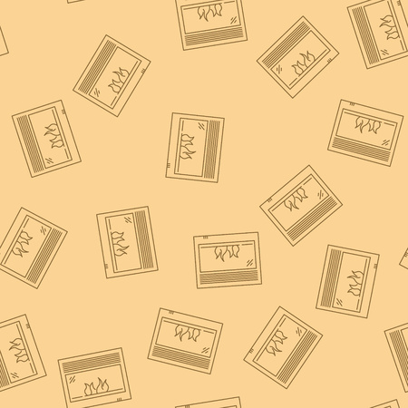 Modern Style House Heating Theme Vector Seamless Pattern. Perfect for site background, package and other endless fill.のイラスト素材