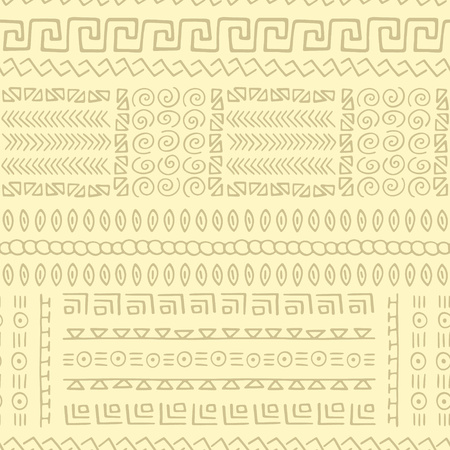 Creative ethnic style vector seamless pattern. Boho textile swatch. Unique hand drawn tile. Perfect for site background, wrapping paper, surface design and other endless fill.のイラスト素材